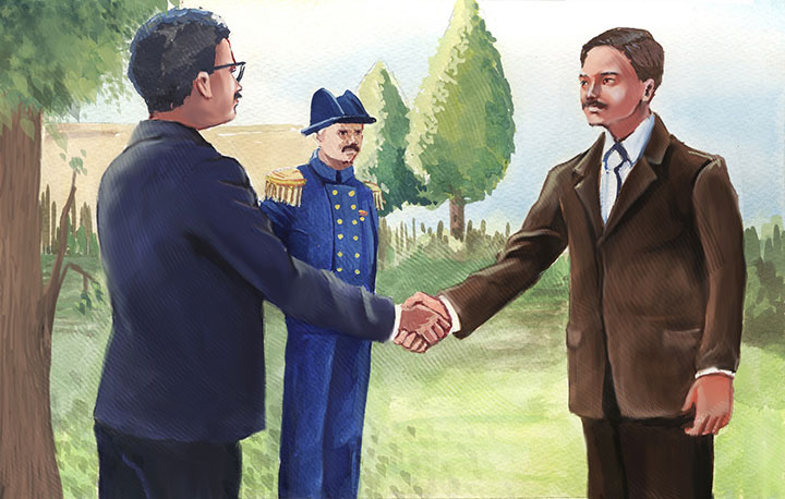 Alberto met President Theodore Roosevelt and Admiral Dewey